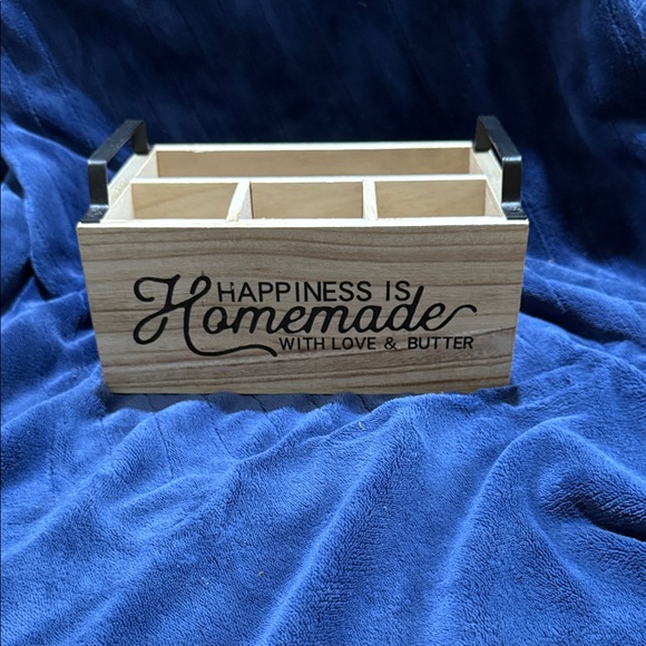 Other - Wooden Utensil Caddy "Happiness is Homemade" - Natural Wood